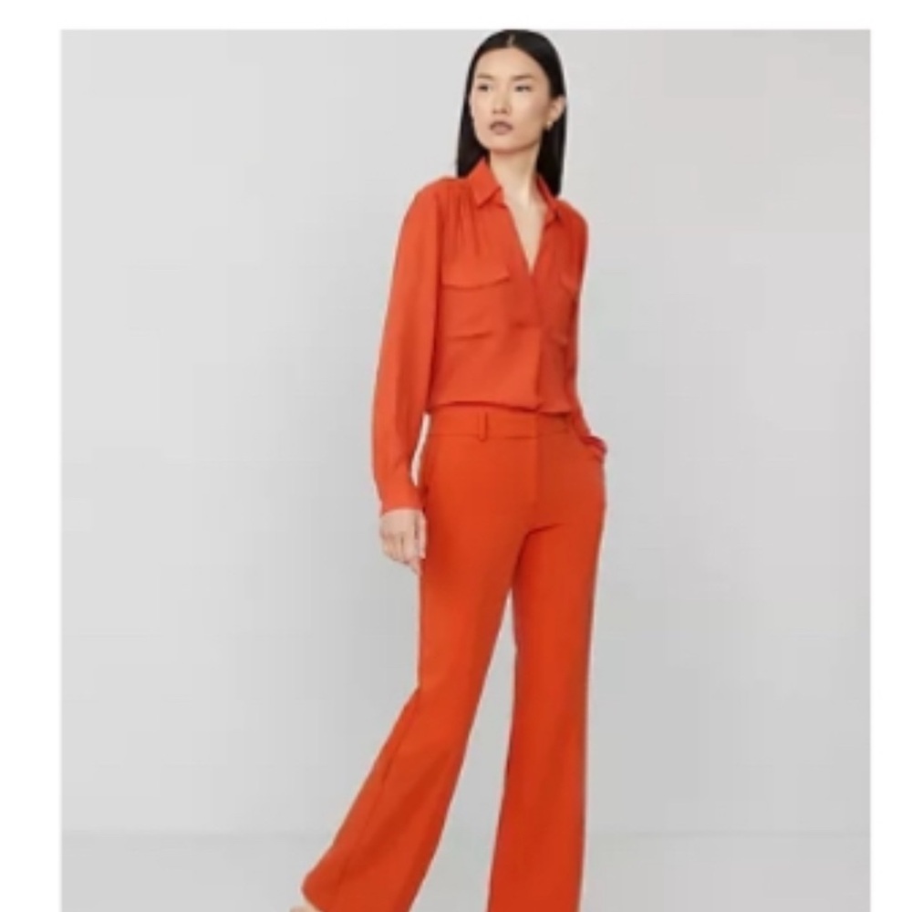 Ann Taylor Petite Jayne Trouser Pants - Toasted Tangerine